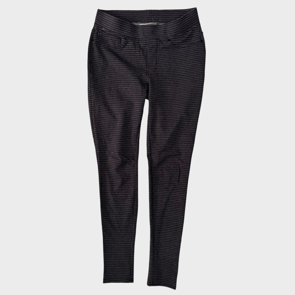 Seven7 Small Pull On Legging Dark Gray Houndstooth Plaid Pants